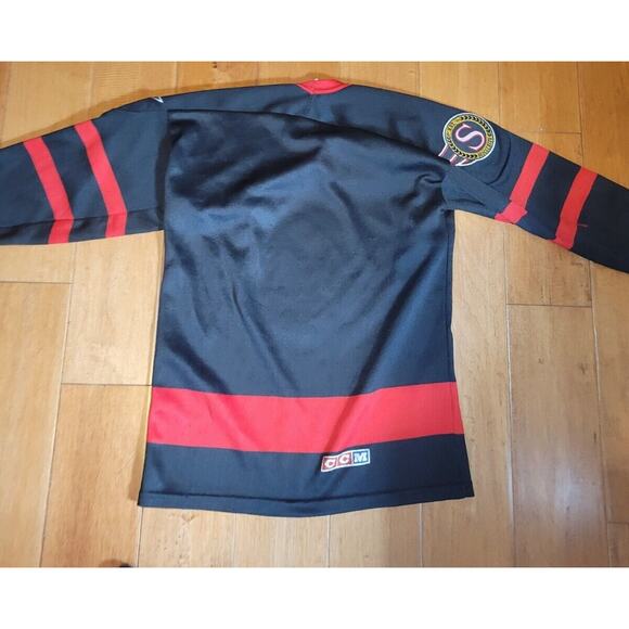 Vintage NHL CCM Ottawa Senators Black Sewn Hockey Jersey Womens S Boys XL - Picture 7 of 9